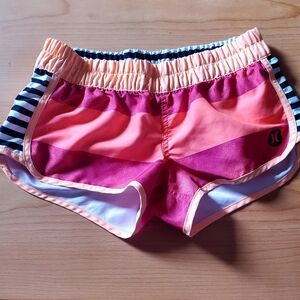 Hurley Women's Athletic Shorts - Pink and Orange